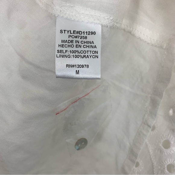 Entro Eyelet Embroidery Scallop Trim Halter Neck White Dress Size Medium - Picture 9 of 11